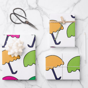 Hoja De Papel De Regalo Paraguas coloridos