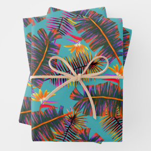 Hoja De Papel De Regalo Paraíso de Palma Teal