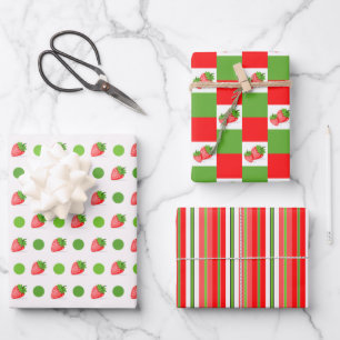 Hoja De Papel De Regalo Parche de fresa