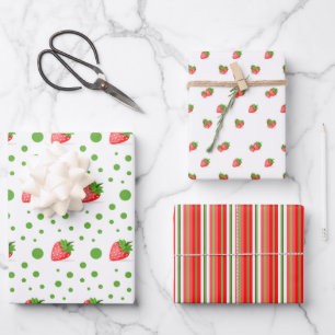 Hoja De Papel De Regalo Parche de fresa