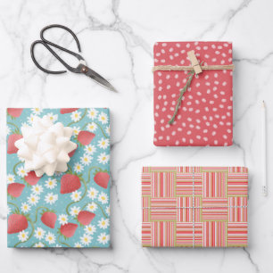 Hoja De Papel De Regalo Parche de fresa
