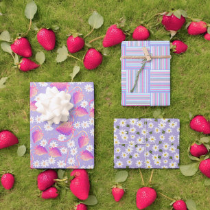 Hoja De Papel De Regalo Parche de fresa psicodélico