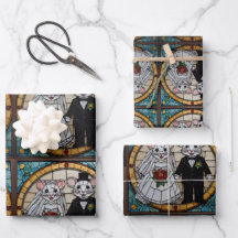 Pareja de conejito Boda lindo sosteniendo manos Mo