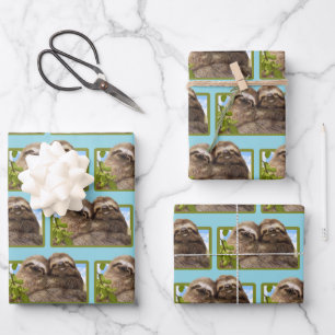 Hoja De Papel De Regalo Pareja de Perezosos