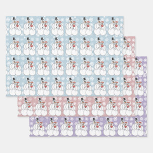 Hoja De Papel De Regalo Pareja Snowman
