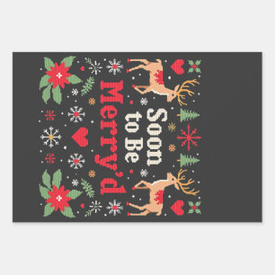 Hoja De Papel De Regalo Parejas Divertidas de Navidad a Punto de Casarse