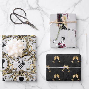Hoja De Papel De Regalo París con tema de vino