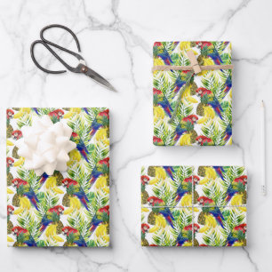 Hoja De Papel De Regalo Parroquia Y Fruta Tropical