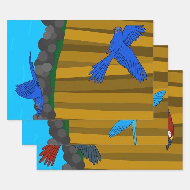 Hoja De Papel De Regalo Parroquias Exóticas En El Bosque (Set)