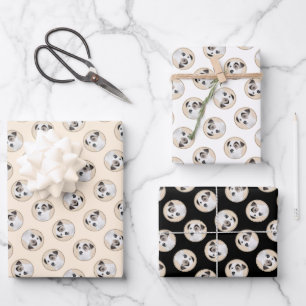 Hoja De Papel De Regalo Parson Jack Russell Terrier Pintura Mascota Perro 