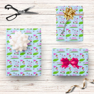 Hoja De Papel De Regalo Partido de Cumpleaños Temático de Chica Guay