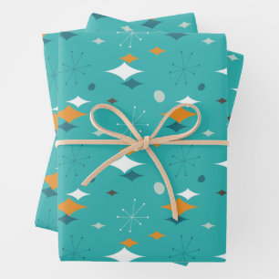 Hoja De Papel De Regalo Partido del Cumpleaños Atómico de Mediados del Sig