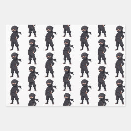 Hoja De Papel De Regalo Partido del Cumpleaños de los Niños Guerreros de N