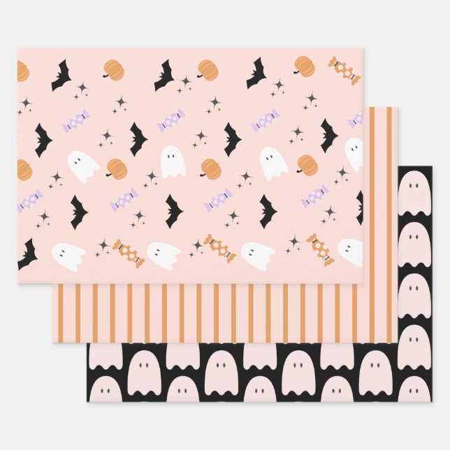 Hoja De Papel De Regalo Partido Halloween Spooktacular Moderno (Set)