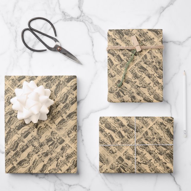Hoja De Papel De Regalo Partituras de JS Bach (Anverso)