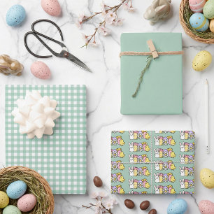 Hoja De Papel De Regalo Pascua Verde Menta Ginham