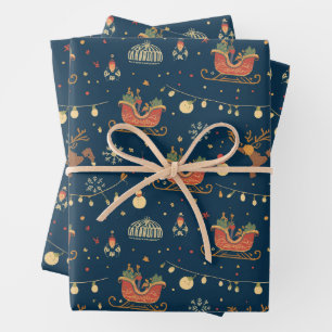 Hoja De Papel De Regalo Paseo en trineo a medianoche