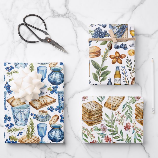 Hoja De Papel De Regalo Passover Matzah (Anverso)