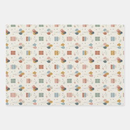 Hoja De Papel De Regalo Pastel Cakes, Balloons & Confetti Scandi