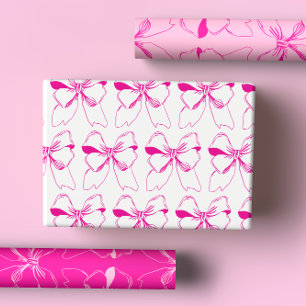 Hoja De Papel De Regalo Pastel de bonito y arcos rosados calientes