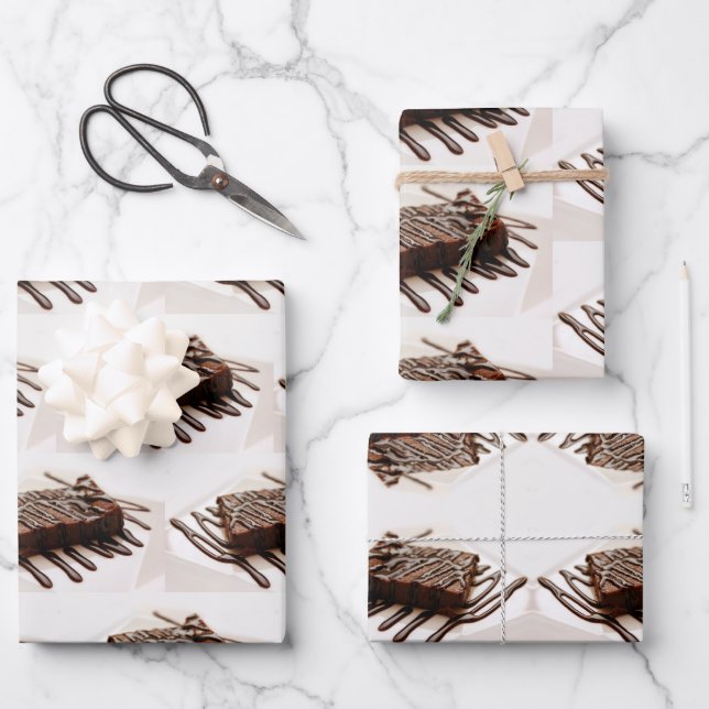 Hoja De Papel De Regalo Pastel de chocolate (Anverso)