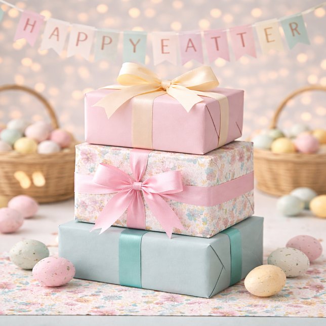 Hoja De Papel De Regalo Pastel Easter Floral & Coordinating Spring (Subido por el creador)