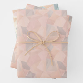 Hoja De Papel De Regalo Pastel Geométrico Pop | Rosado