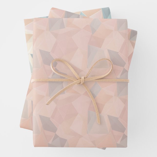 Hoja De Papel De Regalo Pastel Geométrico Pop | Rosado (In situ)