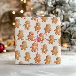Hoja De Papel De Regalo Pastel Gingerbread Man Cocoa Mug Navidades
