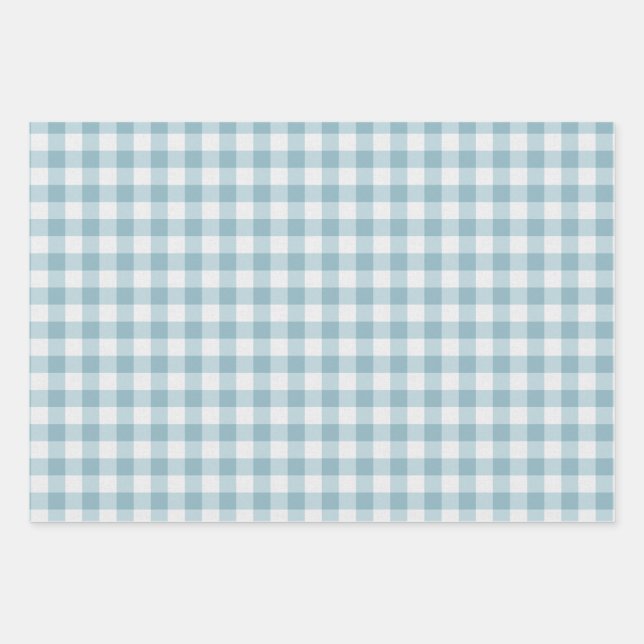 Hoja De Papel De Regalo Pastel Gingham (Anverso)