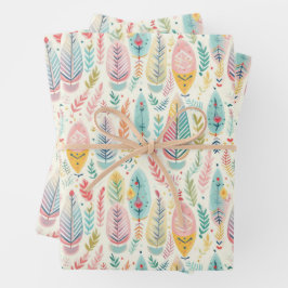 Hoja De Papel De Regalo Pastel lindo boho