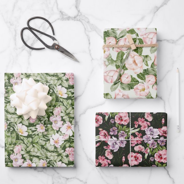 Hoja De Papel De Regalo Pastel Pink Magnolia Rosa (Anverso)