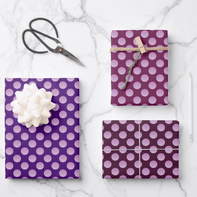 Hoja De Papel De Regalo Pastel Polka Dots  (Anverso)