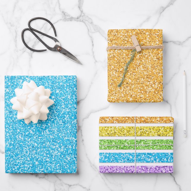 Hoja De Papel De Regalo Pastel Purpurinoso (Anverso)