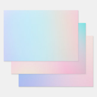 Hoja De Papel De Regalo Pastel Simple Wrapping Paper Flat Sheet Set of 3
