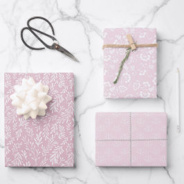 Hoja De Papel De Regalo Pastel suave blanco rosado para ella 3