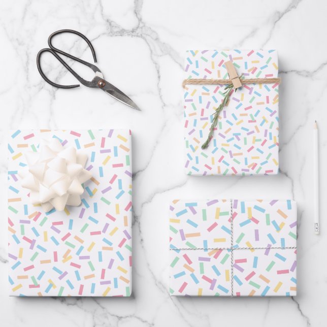 Hoja De Papel De Regalo Pasteles de Confetti (Sprinkles) (Anverso)