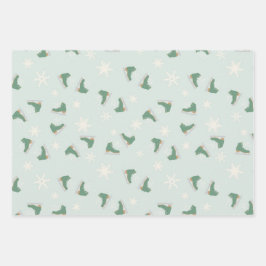 Hoja De Papel De Regalo patines de hielo verdes menta