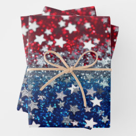 Hoja De Papel De Regalo Patriotic Glitter
