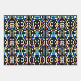 Hoja De Papel De Regalo Patrón abstracto de geometría estética retro vinta