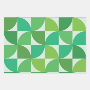 Hoja De Papel De Regalo Patrón abstracto de menta y verde lima de mediados