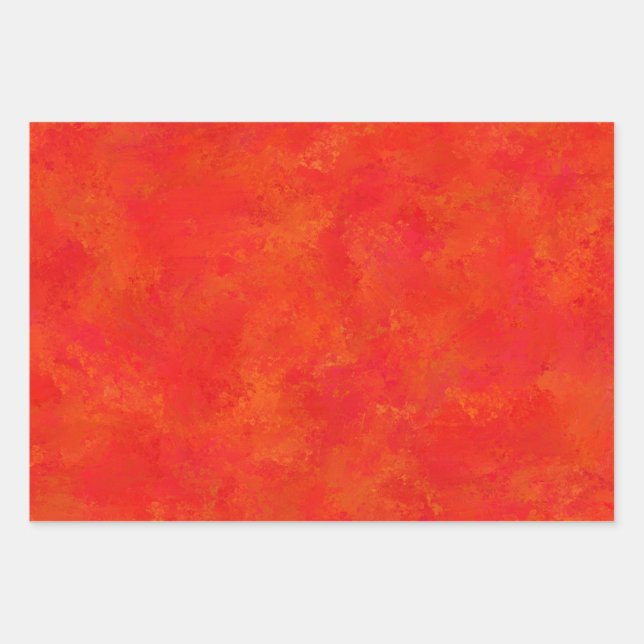 Hoja De Papel De Regalo Patrón abstracto del Naranja rojo (Anverso)