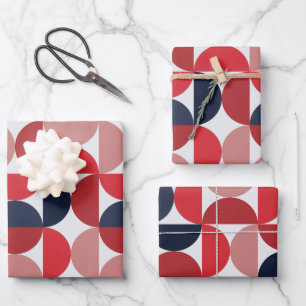 Hoja De Papel De Regalo Patrón abstracto moderno de mediados de siglo Borg