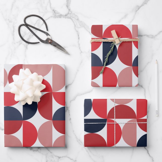 Hoja De Papel De Regalo Patrón abstracto moderno de mediados de siglo Borg (Anverso)