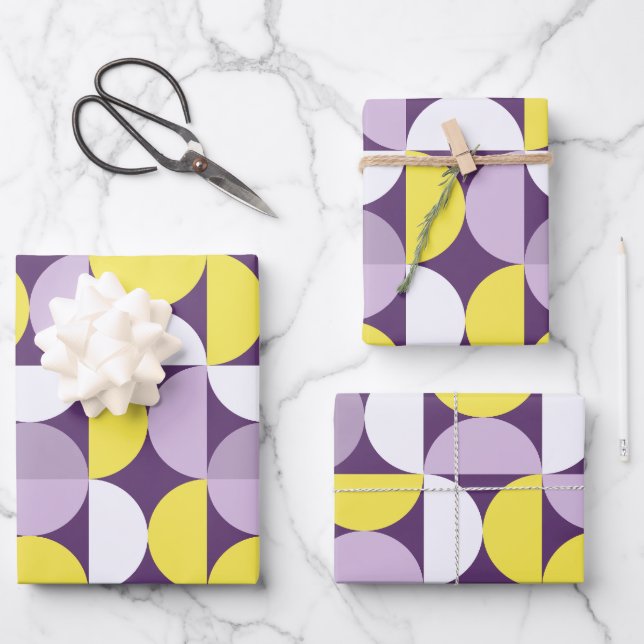 Hoja De Papel De Regalo Patrón abstracto moderno de mediados de siglo mora (Anverso)