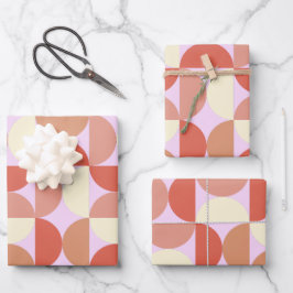 Hoja De Papel De Regalo Patrón abstracto moderno de mediados de siglo Rosa