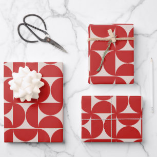 Hoja De Papel De Regalo Patrón abstracto moderno de mediados del siglo