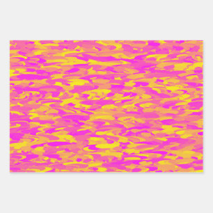 Hoja De Papel De Regalo Patrón abstracto Naranja amarillo rosado