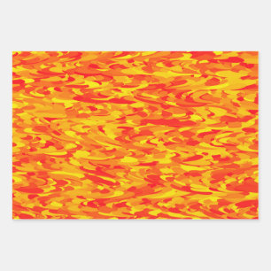 Hoja De Papel De Regalo Patrón abstracto Naranja rojo amarillo