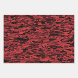 Hoja De Papel De Regalo Patrón abstracto negro rojo